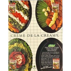 Good Season Creamy Dressings. Pictures of Appropriate Salads Vtg Print Ad 1986